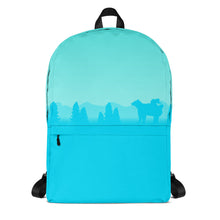 Load image into Gallery viewer, Backpack Aqua Blue Bear Silhouette
