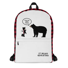 Load image into Gallery viewer, Backpack It Bears Repeating Image On top