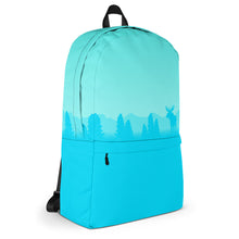 Load image into Gallery viewer, Backpack Aqua Blue Moose Silhouette