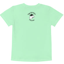 Load image into Gallery viewer, Kids Crew Neck T-shirt Lime Green Bear With iPad