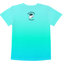 Load image into Gallery viewer, Kids Crew Neck T-shirt Aqua Green Blue Grandpa Loves You