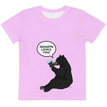 Load image into Gallery viewer, Kids Crew Neck T-shirt Bright Pink Grandpa Loves You