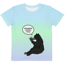Load image into Gallery viewer, Kids Crew Neck T-shirt Blue Lime Green Periwinkle Grandpa Loves You