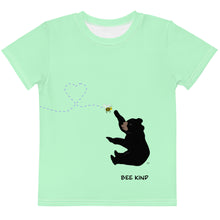 Load image into Gallery viewer, Kids Crew Neck T-shirt Lime Green Bee Kind