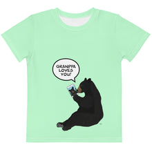 Load image into Gallery viewer, Kids Crew Neck T-shirt Lime Green Grandpa Loves You