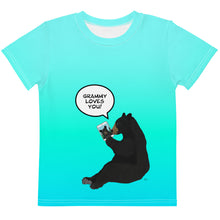 Load image into Gallery viewer, Kids Crew Neck T-shirt Aqua Green Blue Grammy Loves You