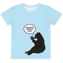 Load image into Gallery viewer, Kids Crew Neck T-shirt Light Blue Grandpa Loves You