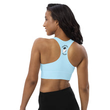 Load image into Gallery viewer, Longline Sports Bra Blue Moose Silhouette