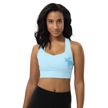 Load image into Gallery viewer, Longline Sports Bra Blue Moose Silhouette