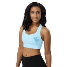 Load image into Gallery viewer, Longline Sports Bra Blue Moose Silhouette