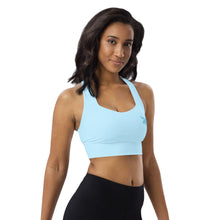Load image into Gallery viewer, Longline Sports Bra Blue Moose Silhouette