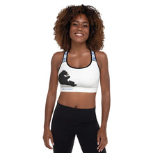 Load image into Gallery viewer, Padded Sports Bra Blue Plaid Blessed