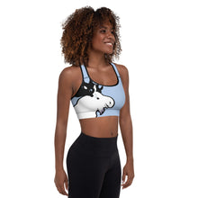 Load image into Gallery viewer, Padded Sports Bra Blue The Artistic Moose