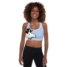 Load image into Gallery viewer, Padded Sports Bra Blue The Artistic Moose