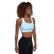 Load image into Gallery viewer, Padded Sports Bra Blue Moose Silhouette