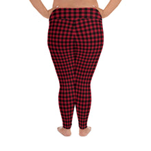 Load image into Gallery viewer, Plus Size Leggings Red Plaid 2XL