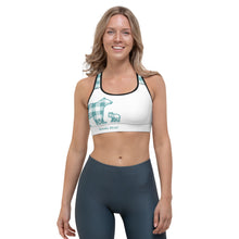 Load image into Gallery viewer, Sports Bra Aqua Plaid Mama One Cub