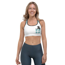 Load image into Gallery viewer, Sports Bra Aqua Plaid Bear In Pocket