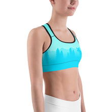Load image into Gallery viewer, Sports Bra Aqua Blue Moose Silhouette
