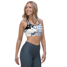 Load image into Gallery viewer, Sports Bra Blue Plaid Moose