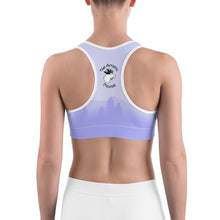 Load image into Gallery viewer, Sports Bra Periwinkle Moose Silhouette