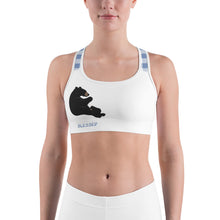 Load image into Gallery viewer, Sports Bra Blue Plaid Blessed
