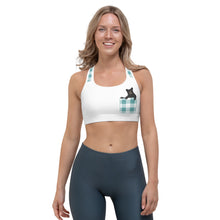 Load image into Gallery viewer, Sports Bra Aqua Plaid Bear In Pocket