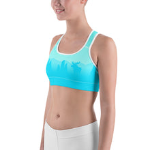 Load image into Gallery viewer, Sports Bra Aqua Blue Moose Silhouette