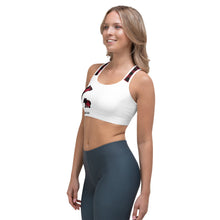 Load image into Gallery viewer, Sports Bra Red Plaid White Front Red Plaid Mama Bear One Cub