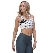 Load image into Gallery viewer, Sports Bra Blue Plaid Moose