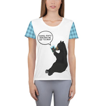 Load image into Gallery viewer, Women's Athletic T-shirt Aqua Blue Plaid Nana Dad's Making Me..