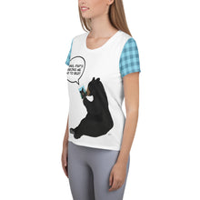 Load image into Gallery viewer, Women's Athletic T-shirt Aqua Blue Plaid Nana Dad's Making Me..