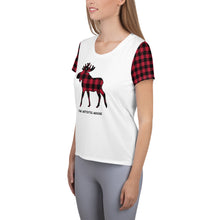 Load image into Gallery viewer, Women's Athletic T-shirt Red Plaid The Artistic Moose