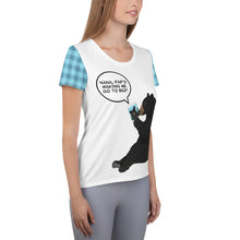 Load image into Gallery viewer, Women's Athletic T-shirt Aqua Blue Plaid Nana Dad's Making Me..