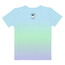 Load image into Gallery viewer, Women's T-shirt Blue Lime Green Periwinkle Bee Kind