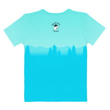 Load image into Gallery viewer, Women's T-shirt Aqua Lighter Blue Moose