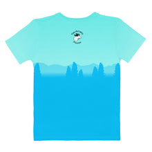 Load image into Gallery viewer, Women's T-shirt Aqua Darker Blue Moose