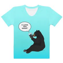 Load image into Gallery viewer, Women's T-shirt Aqua Green Blue I Love You Nana