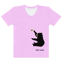 Load image into Gallery viewer, Women's T-shirt Bright Pink Bee Kind