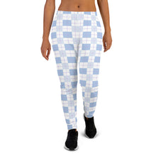Load image into Gallery viewer, Women's Joggers Blue Plaid The Artistic Moose