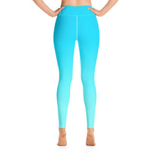 Load image into Gallery viewer, Yoga Leggings Aqua Blue Gradient Moose Silhouette