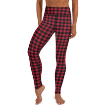 Load image into Gallery viewer, Yoga Leggings Red Plaid Time For A Bear Hug