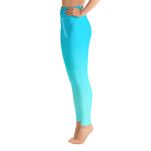 Load image into Gallery viewer, Yoga Leggings Aqua Blue Gradient Moose Silhouette
