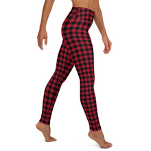 Load image into Gallery viewer, Yoga Leggings Red Plaid Time For A Bear Hug