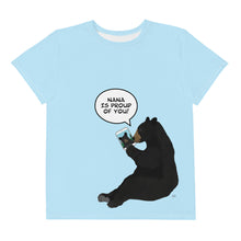 Load image into Gallery viewer, Youth Crew Neck T-shirt Light Blue Nana Is Proud Of You