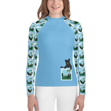 Load image into Gallery viewer, Youth Rash Guard Bear Stories Blue