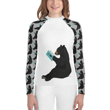 Load image into Gallery viewer, Youth Rash Guard Bear Reading