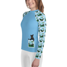 Load image into Gallery viewer, Youth Rash Guard Bear Stories Blue