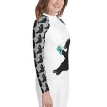 Load image into Gallery viewer, Youth Rash Guard Bear Reading