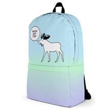 Load image into Gallery viewer, Backpack Blue Lime Green Periwinkle You&#39;ve Got This Moose on Top
